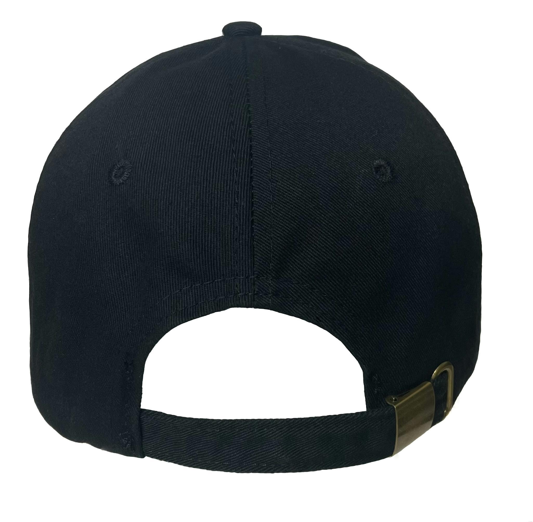 6 PANEL CHINO TWILL DAD CAP WITH BRASS BUCKLE CLOSURE