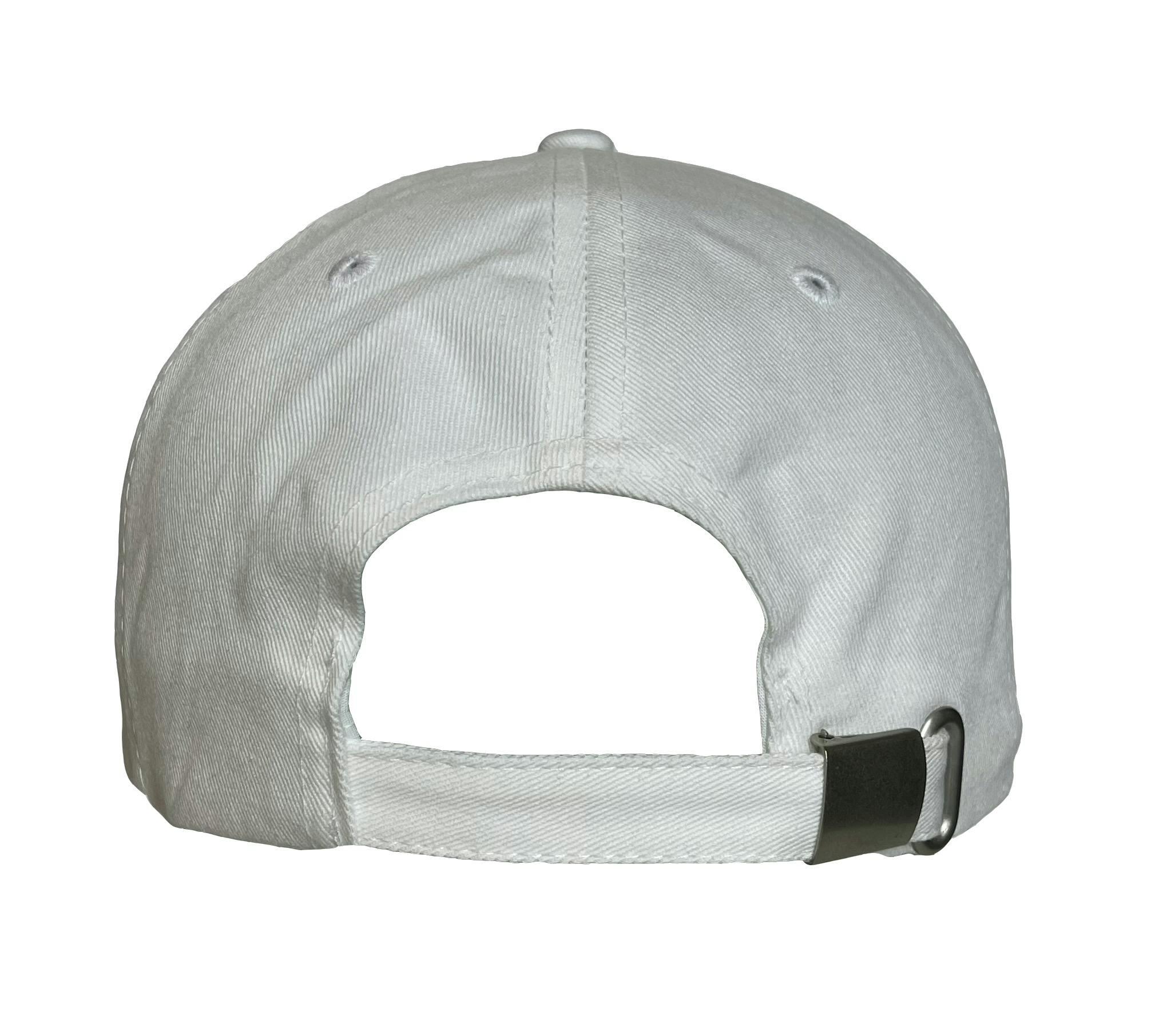 6 PANEL CHINO TWILL CAP WITH SILVER BUCKLE CLOSURE